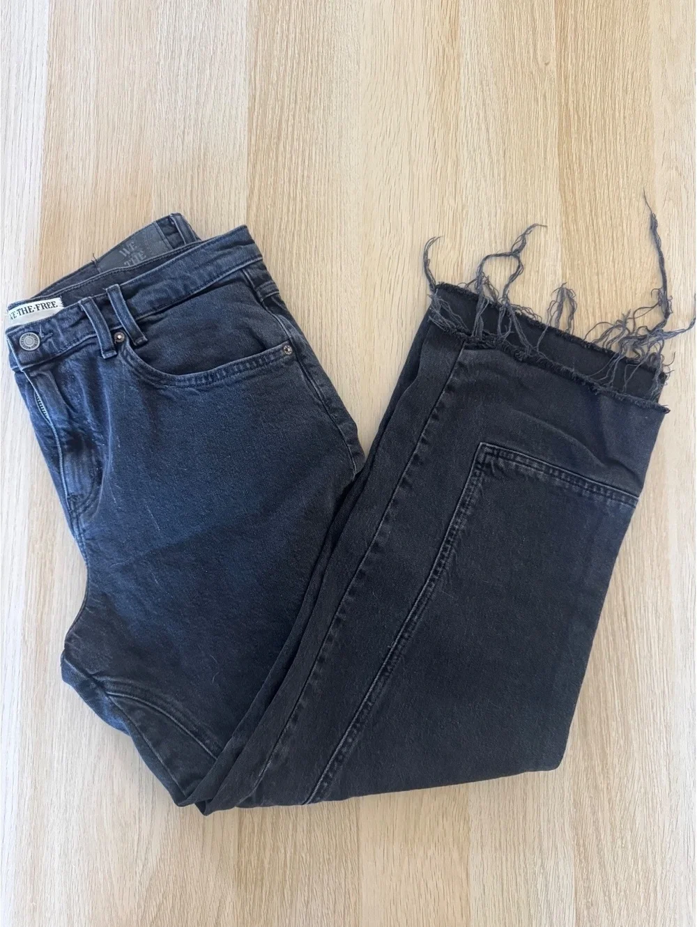 Free People Risk Taker high rise straight Jean Black size 31